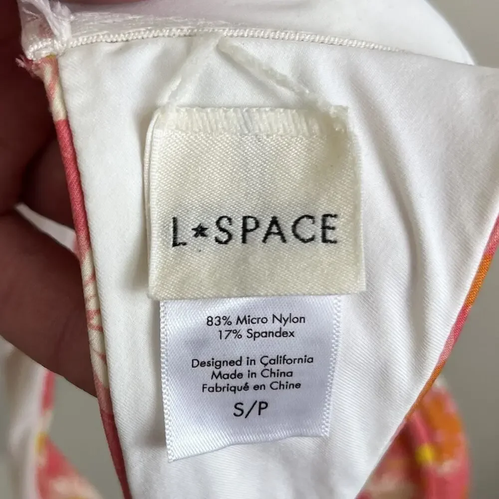 L*space When In Bloom Camellia Bikini Top Womens S Small Pink Floral
